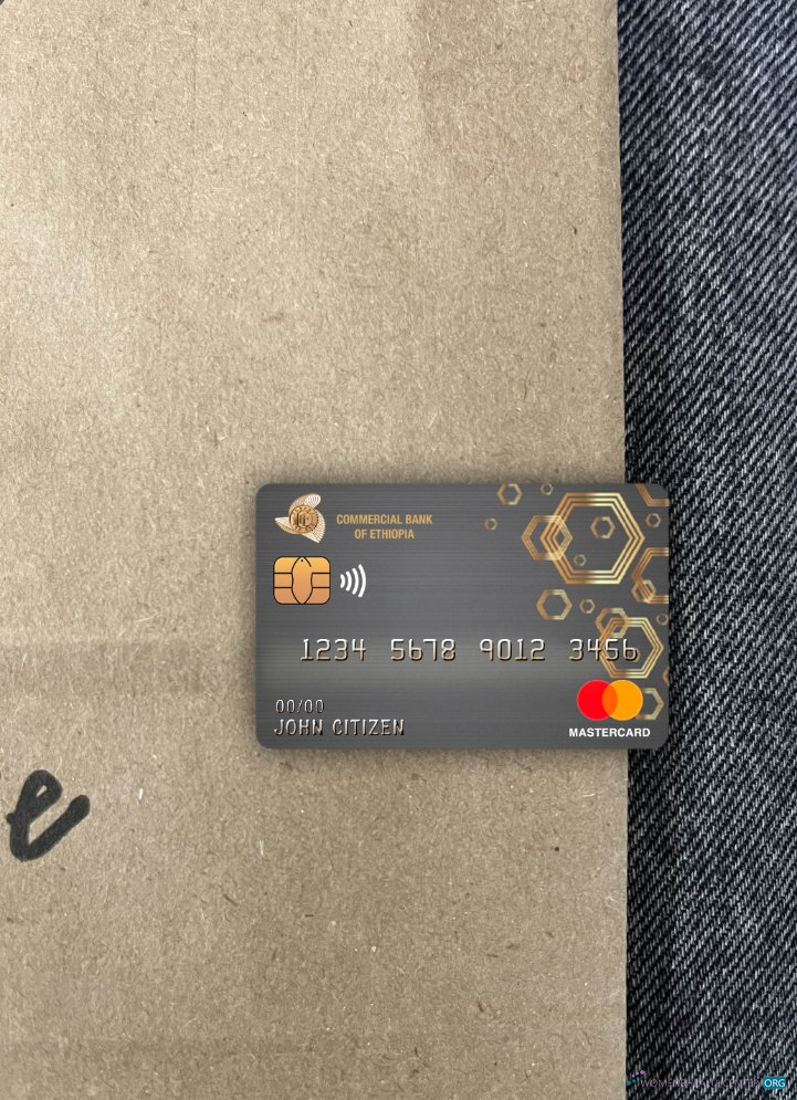 Download Ethiopia Commercial bank mastercard photolook front Photoshop template